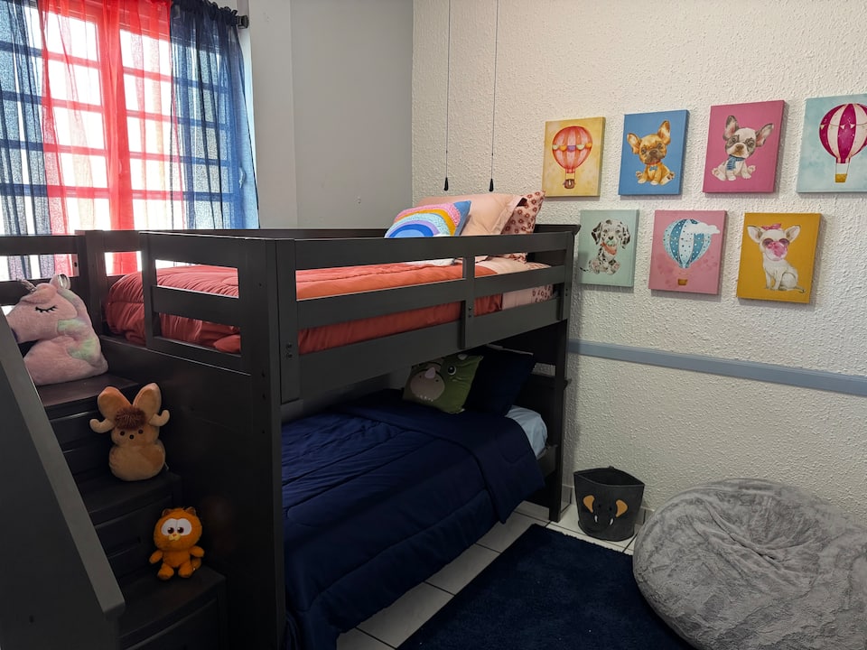 Kids bunk room with playful decor